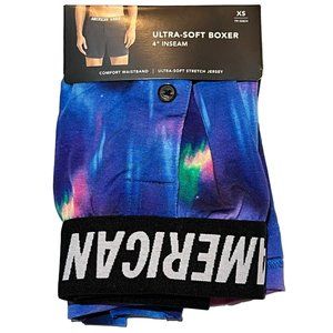 NWT AMERICAN EAGLE Ultra Soft Boxer 4" Inseam Underwear Sz XS Blue